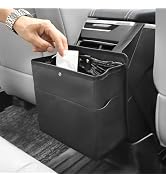 Accmor Car Trash Can with Pocket, Small Vehicle Dustbin Automotive Garbage Organizer Bin with 60 ...