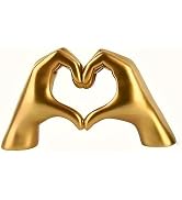 FANTESTICRYAN Small Heart Hands Statues Gold Hand Love Sculpture Decorative Home Decor Ornaments ...
