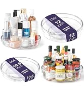 LAMU 4 Pack Lazy Susan Organizer, Clear Lazy Susan Turntable for Cabinet, Refrigerator, Table Top...