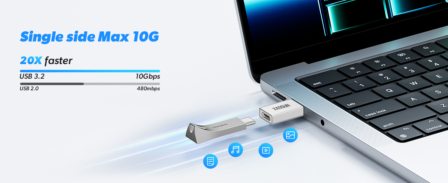 XAOSUN 10Gbps USB to USB C Adapter