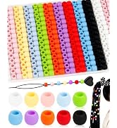 300PCS FIVEIZERO 8x10mm Small Silicone Hair Beads, Soft Rubber Beads with 5mm Large Hole for Hair...