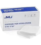 JMU 200 Gauze Pads 4x4, 4-Ply Non Woven Gauze Sponges, Non-Sterile Gauze for First Aid, Surgical