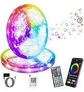 GANZQH Led Lights for Bedroom 200ft (2 Rolls of 100ft) Music Sync Color Changing Led Strip Lights...