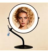 DEXHOM 9" Makeup Mirror with Lights,1X/10X Magnifying Mirror with Light and Touch Switch,Vanity M...
