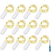 BXROIU Fairy Lights CR2032 Battery Operated,6.6Ft/2Meter 20 LEDs Micro Silver Wire String Lights ...