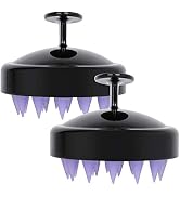 2pcs Silicone Shampoo Brush Scalp Exfoliator Brush for Scalp Scrubber Dandruff Remove, Black