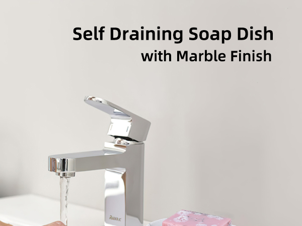 Self Draining Soap Dish with Marble Finish