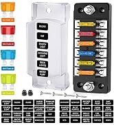 Nilight 6 Way Fuse Block with Negative Bus 12V Blade Fuse Holder ATC/ATO Standard Fuse Box Label ...
