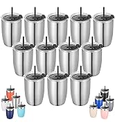 VEGOND Stainless Steel 12 oz Tumblers bulk Vacuum Insulated Double Wall Travel Tumbler with Lid a...