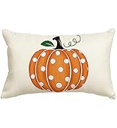 AVOIN colorlife Fall Polka Dots Pumpkin Throw Pillow Cover 12x20 Inch, Seasonal Autumn Thanksgivi...