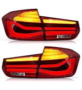 LED Tail Light Assembly, Qiilu Full LED Dynamic Tail Lights, Red Lens Taillights Assembly Fit for...