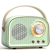 SpringFlora Retro Bluetooth Speaker, Cute Mini Speaker with FM Radio, Portable Wireless Speaker w...