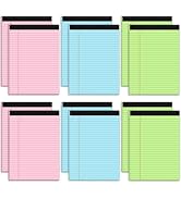 Pink Legal Pads 8.5 x 11 Notebook Paper, 12 Pack Colored Note Pads 8.5 x 11 Wide Ruled Note Paper...