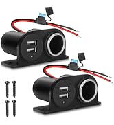 1PCS Dual USB Outlet Cigarette Lighter Socket Splitter with Blade Fuse, 12V 4.2A Car Charger Powe...