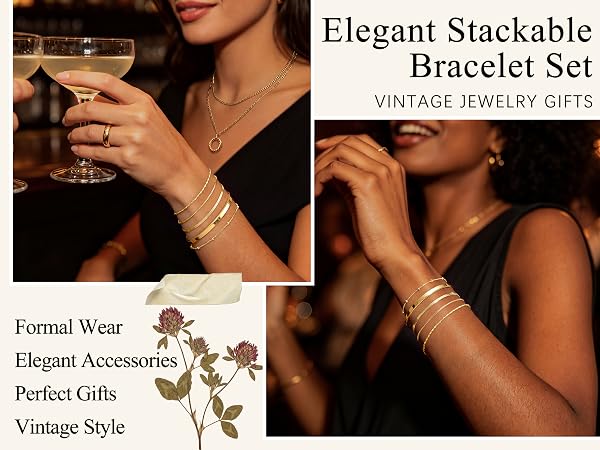 Elegant Stackable Bracelet Set