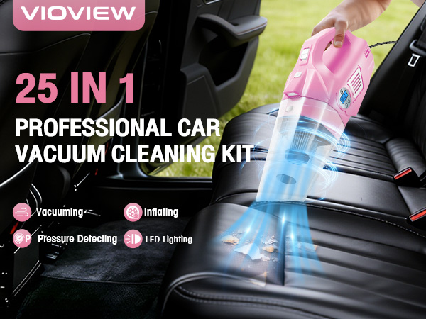 pink car cleaning kit