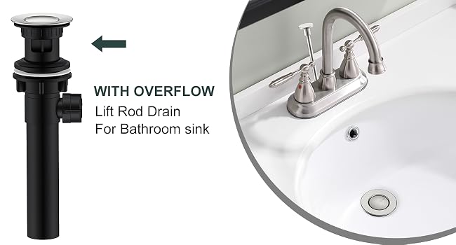 Sink Drain Assembly with Overflow