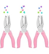 UCEC 3pc Hole Punch Shapes, Heart Punch & Circle Punch & Star Hole Punch | Metal Handheld Paper P...