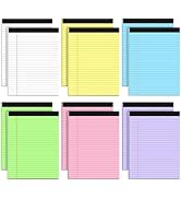 AILZFEI Legal Pads 8.5 x 11 Wide Ruled - Note Pads 30 Sheets/Pad - 20lb Colored Notepad Paper - P...