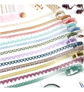 Diuhofart 12 Rolls Transparent Lace PET Tape Stickers for Scrapbooking, Junk Journal Supplies, Ca...