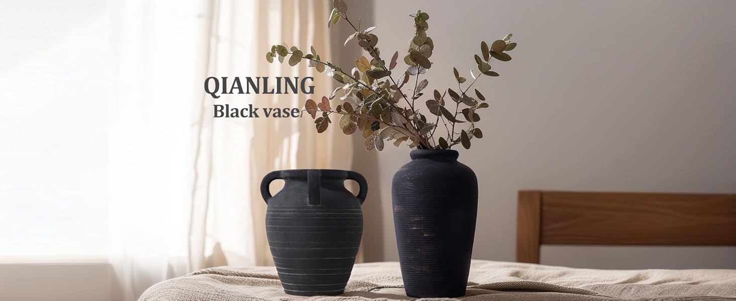 black vase home decor
