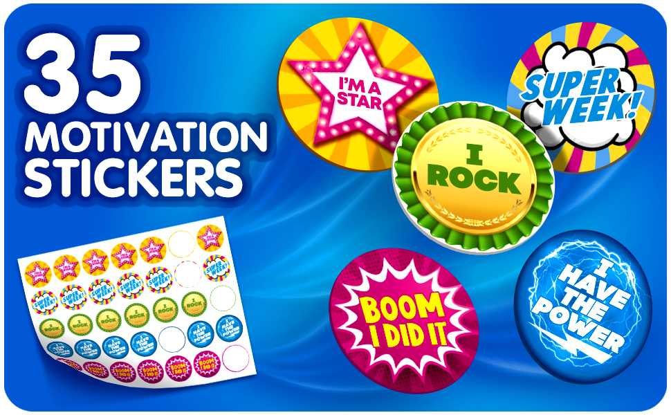 chore chart with motivational stickers for kids