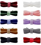 TXIN 10 Pairs Velvet Shoe Laces Flat Shoelaces for Women Girls, 10 Colors 120 cm Long Velvet Shoe...