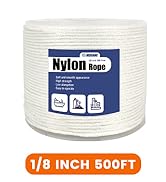 Meriane Nylon Rope 500 Ft 1/8 Inch – Multipurpose Heavy Duty Rope – Abrasion & UV Resistant – Ide...