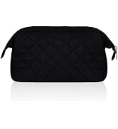 Wudygirl Puffy Padded Travel Makeup Bag for Women Black | Wide-open Makeup Pouch, Cosmetic Bag fo...