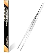 Gutsdoor Kitchen Tweezers Stainless Steel Tongs with Precision Serrated Tips for Cooking and Medi...