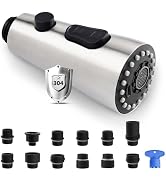 iFealClear Metal Kitchen Faucet Head Replacement with 12 Adapters, 3 Modes Pull Down Kitchen Sink...