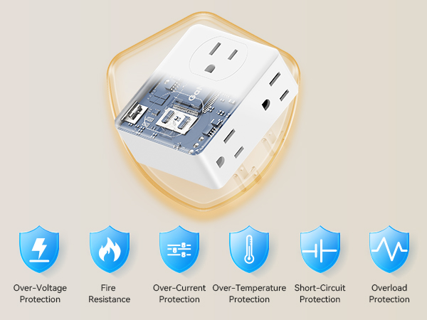 Very safe outlet adapter that is fire resistant