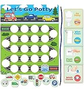 Bright Seed Reusable Magnetic Cars Potty Training Chart, Potty Training for Boys, Potty Training ...