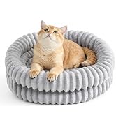 Petinstinct Cat Beds for Indoor Cats, Machine Washable Orthopedic Donut Dog Bed for Small Dogs, F...
