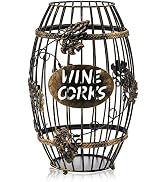 ZOOFOX Wine Cork Holder, Barrel-Shaped Metal Wine Cork Holder with Large Capacity, Decorative Vin...