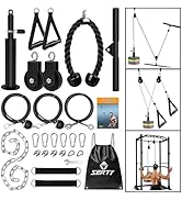 SERTT Weight Cable Pulley System Gym, Upgraded Cable Pulley Attachments for LAT Pull Down, Biceps...