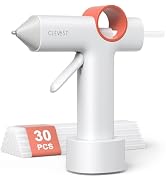 CLEVAST Cordless Hot Glue Gun, 5000mAh Rechargeable Mini Glue Gun with 30 Glue Sticks Set, 40s Fa...