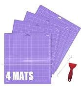 Lzerking Cutting Mat for Cricut 4 Pack Accessories and Supplies Strong Replacement Purple Cut Pad...