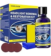 SHIELDOM Car Headlight Restoration Kit, Ceramic Coating Headlamp Defogger Fluid Cleaner & Restore...
