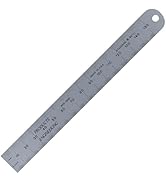 PEC Tools 6" x 150mm Steel Ruler, Satin Chrome Finish, Accuracy to mm/0.5mm, 1/50" Thick X 3/4" W...