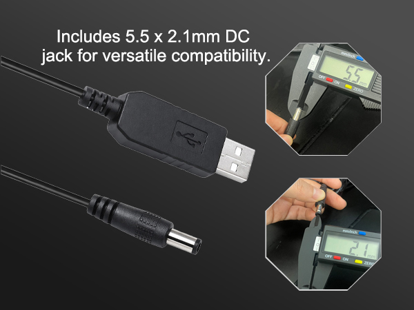 USB 12V converter for router,USB DC jack 5.5 x 2.1mm cable,USB cable for 12V fan,USB 12V step-up