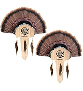 2 Pack Turkey Fan Mount Kit Wooden Wall Mounted Turkey Fan Mounts Plaque Carved Natural Oak Turke...