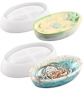 Actvty Candle Vessel Silicone Mold, 2 Pieces Oval Bowl Resin Container Molds, Candle Boat Storage...