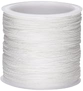 jijAcraft 110 Yards White Nylon Cord, 0.8mm White Braided Lift Shade Cord, Braided Nylon Wind Chi...