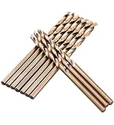 1/8" M35 Cobalt HSS Jobber Length Twist Drill Bit with Straight Shank,Heavy Duty, Pack of 10 PCS,...