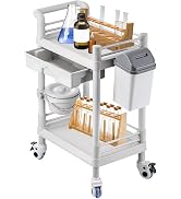 Mount Plus MT01 2 Tier Mobile Medical Cart Trolley with Drawer, Trash Cans, Waste Bowl | Beauty S...