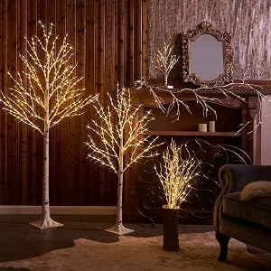 LITBLOOM Birch Tree with Lights