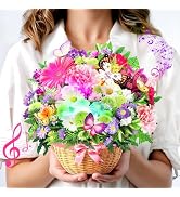Yinqing Mothers Day Card, Happy Mother’s Day card with Music&Light, Daisy and Butterfly,10 Inch F...