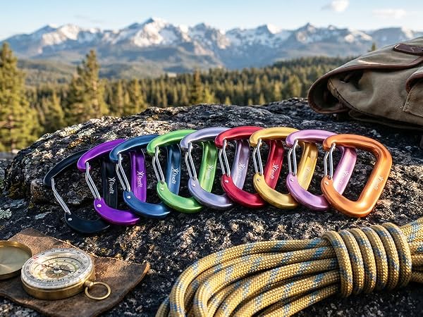 Multicolored carabiners