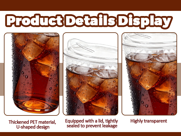 16 oz Iced Coffee Cups With Lids
